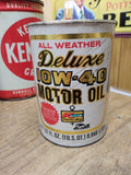 Vtg 1 Quart Kmart All Weather Deluxe 10W 40 Motor Oil Paper Can
