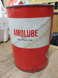 Vtg 1 Quart Paper Can Amoco Amolube SAE 30W Motor Oil American Oil Company