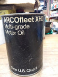 VTG ARCO Fleet XHD Multi Grade 1 Quart Motor Oil Metal Can 20W 40 Black USA