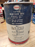 VTG ESSO Extra Heavy Duty 1 Quart Motor Oil Metal Can Red White Blue USA
