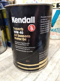 Vtg 1 Quart Kendall Superb All Seasons Cardboard Motor Oil Can SAE 10W 40