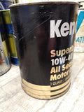 Vtg 1 Quart Kendall Superb All Seasons Cardboard Motor Oil Can SAE 10W 40