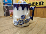 Vtg Fancy Floral Lusterware Gold Cobalt Blue Coffee Tea Panel Cup Germany Nice!