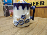 Vtg Fancy Floral Lusterware Gold Cobalt Blue Coffee Tea Panel Cup Germany Nice!