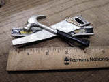 Vtg 1981 Carpenters Belt Buckle Saw Level Hammer Great American Buckle #851