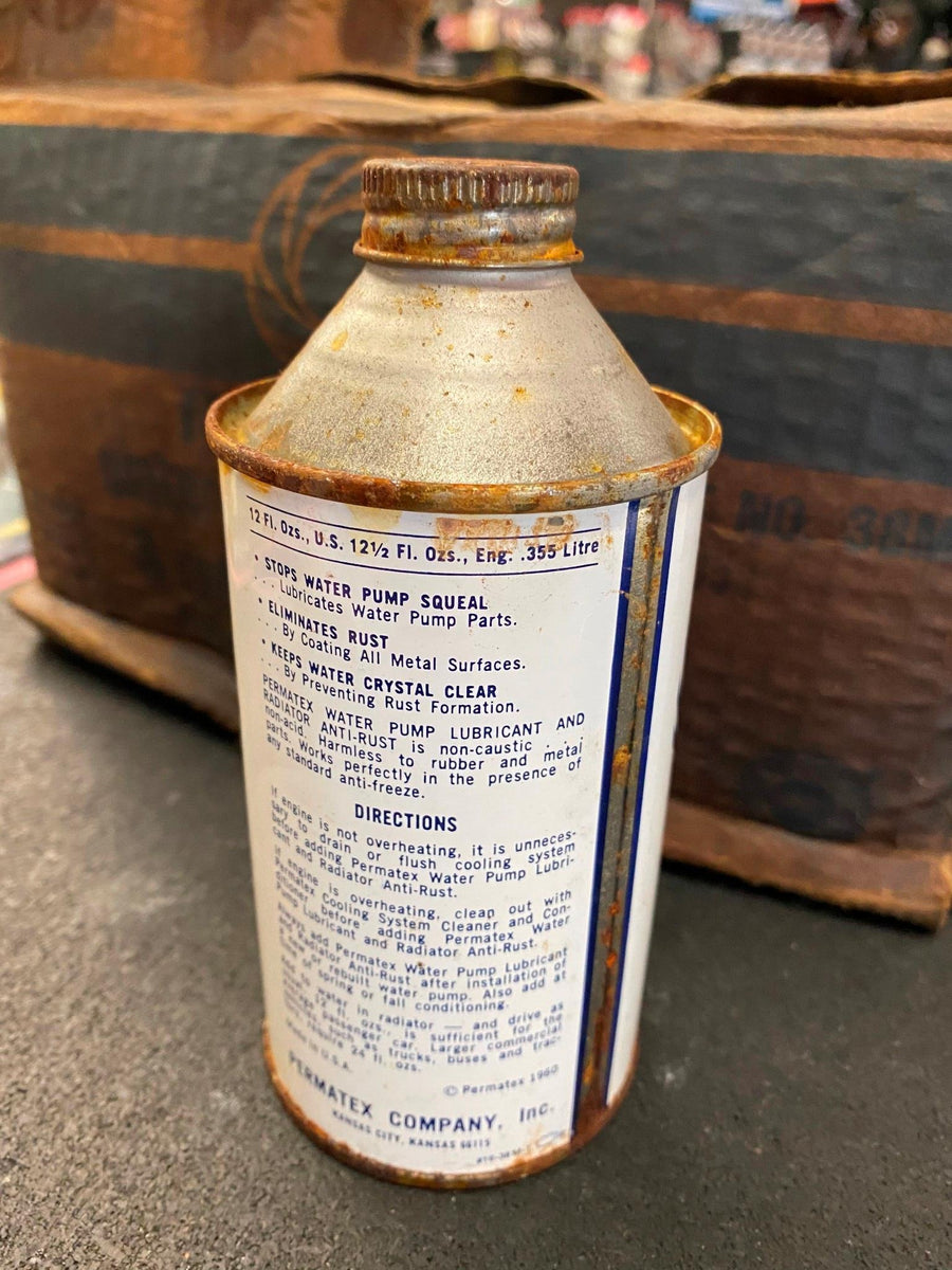 permatex water pump lube Tin Can Oil Auto Collectible metal Vintage 19   cyclewarehouse.online