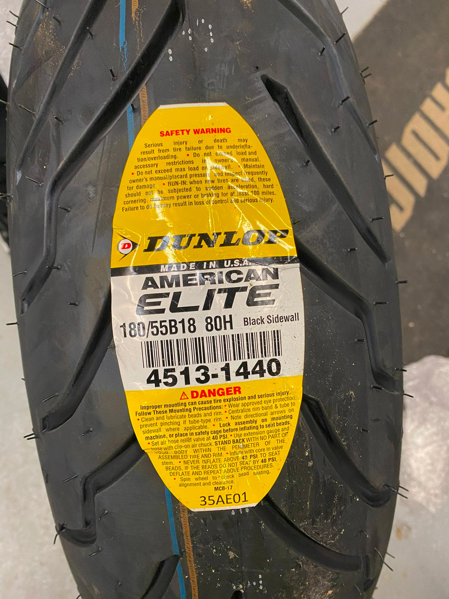 Dunlop American Elite Rear Motorcycle Tire 180/55B-18 (80H) Black