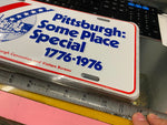 Vtg Bicentenial License Plate Pgh Pittsburgh 1776-1976 Car Auto Truck Metal Rod!