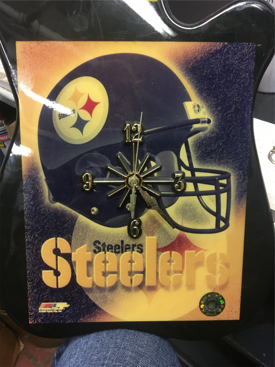 Vintage Pittsburgh Steelers Guitar Wall Clock NFL Photo File Official –