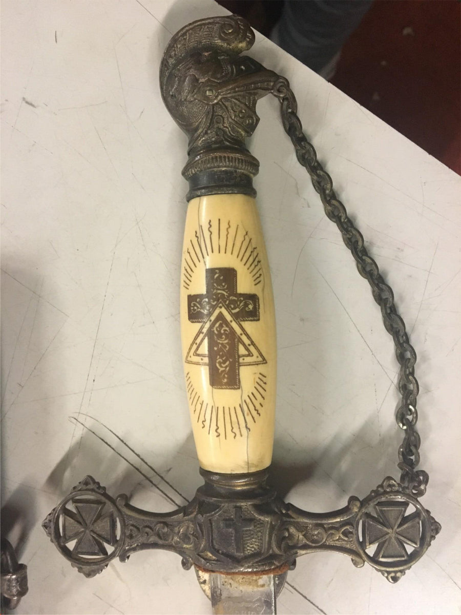 小物 Knights Templar sword chain Knights of St. John Masonic Sword Eagle Guard Chain 37.5