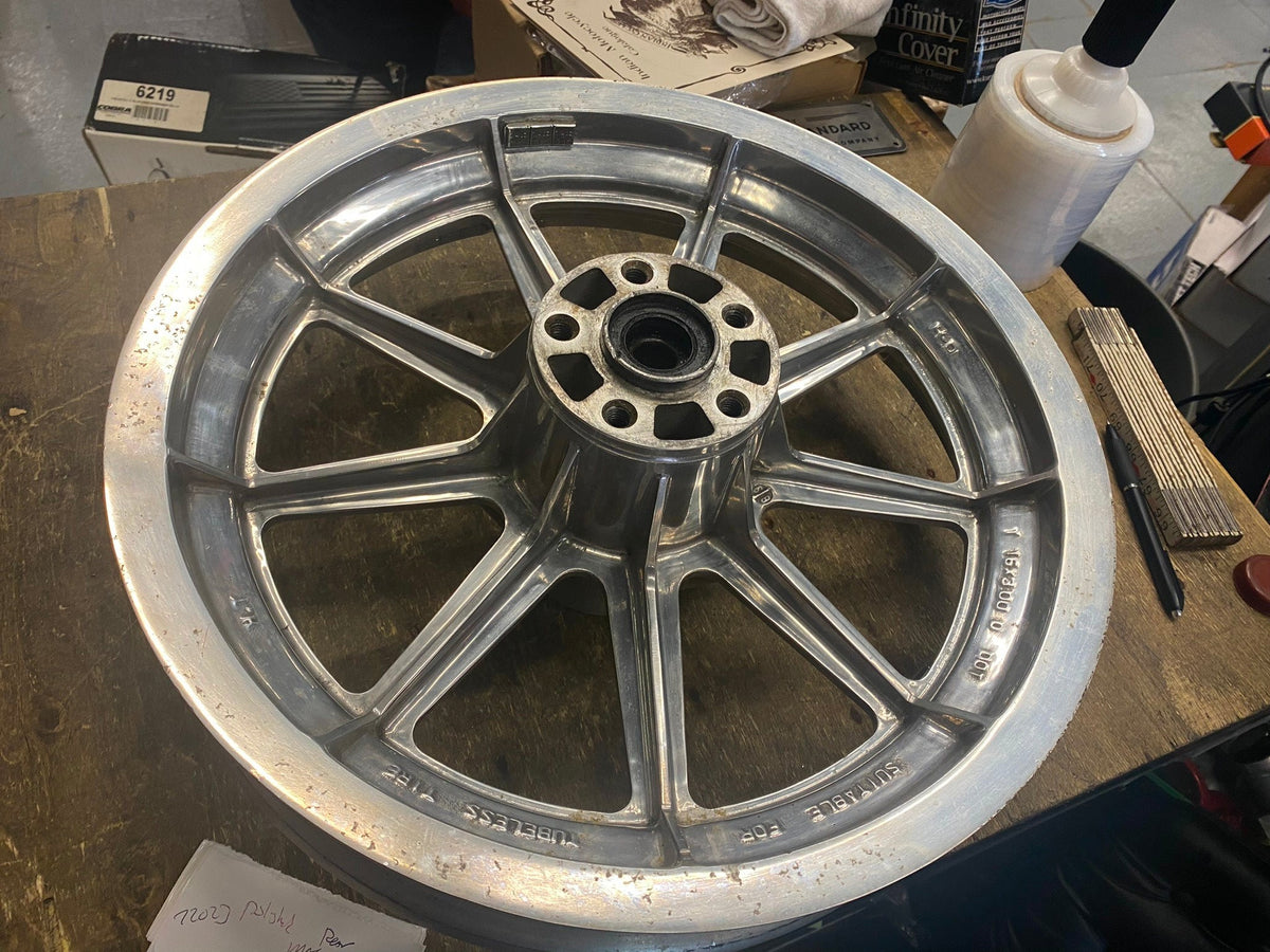 Polished Rear Mag Wheel Sportster Dyna 3/4 3.00x16 Stock Harley