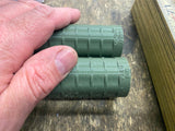 Green Waffle Grips Panhead Knucklehead Harley Logo Chopper Flathead Glide WLA