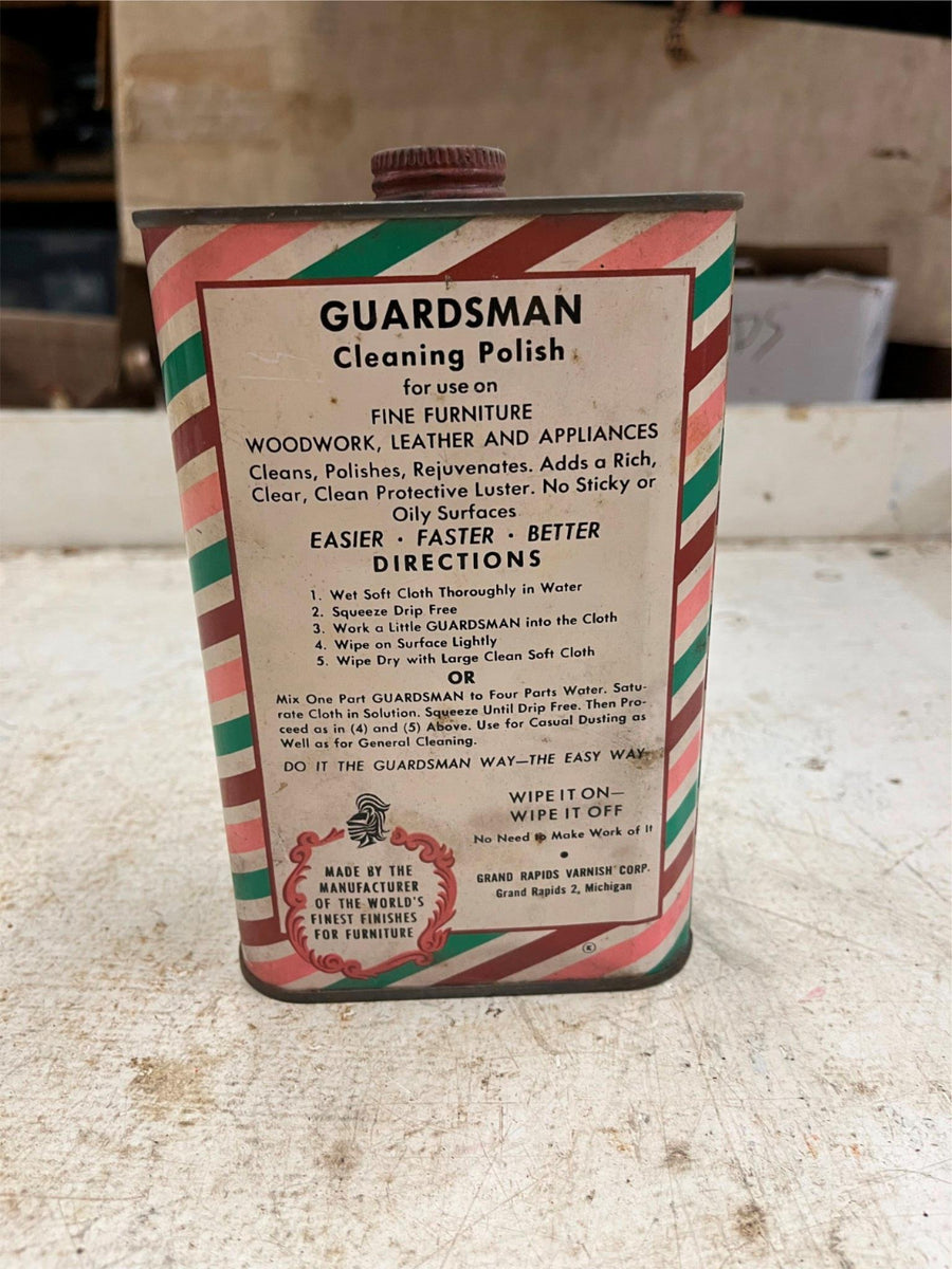 vtg 1950s Guardsman Cleaning Polish 32oz. tin 50 full Grand Rapids Co