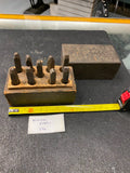 Vtg Machinists Number Punch Set 3 4.5mm/6 5.5mm Hardened Wood Box 1950's USA