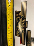 Gas Tank Decals Stickers Harley Shovelhead FX FLH Wide Glide AMF VTG black gold