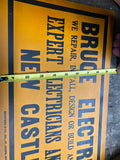 Vtg Electrical Contractor Sign 1950's Advertising New Castle Pa Building Collect