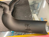 Heat Shield Black 2 into 1 Turnout Header Exhaust Pipe Harley Softail Dyna Chopp