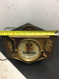 Vtg 1960's Schmidt's Light Beer Sign clock advertising light Tavern Collectible!