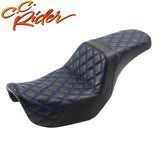 Step Seat Blue Diamond Stich Harley Dyna 2006^ FXD Street Bob Superglide fxdl