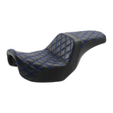 Step Seat Blue Diamond Stich Harley Dyna 2006^ FXD Street Bob Superglide fxdl