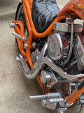 Lake 2 into 1 Turnout Header Exhaust Pipe Harley Softail Dyna Chopper Evo Twin C