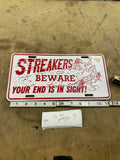 Vintage 70s Streaker Alum License Plate Chevy Ford Custom Van Hot Rod Trucker!