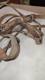 Vtg Western Parade Show Bridle Rolled Leather Silver Colored Ferrules Horse Head
