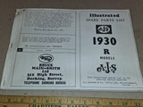 1930 AJS R Models Motorcycle Illustrated Spare Parts List Manual BMS Reprint