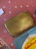 NOS 60's Dress Golden Purse Organizer Insert Gold Tone Pocketbook Original Box
