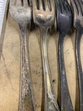 Lot of 6 Vintage Silverplate Forks Mixed Patterns - Rogers Plymouth Flatware