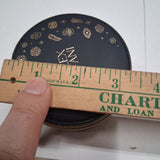 Alex and Ani Classic Symbols Travel Jewelry Case Navy Blue Round Zippered Box