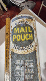 Vintage 1950s Mail Pouch Chewing Tobacco 39" Metal Thermometer Sign
