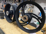 Mag Wheels billet Chopper 5.5x18 2.25x21 Softail 3/4 Wrinkle Black Custom Wide G