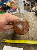 NOS Vintage Wooden Door Knob Set Minty Stained Oak Victorian Brass Box Style
