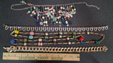 Lot of 5 Vintage Estate Costume Jewelry Necklaces Art Deco Fringe Glass Crystal