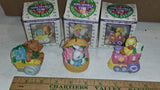 Vintage Easter Figurine Lot 15 Pc Resin Porcelain Bells Jubilee Bunny Family Box