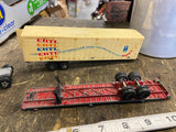 Vintage Toys Ertl Diecast Semi Truck Box Tractor Trailer Red Flatbed 3-Piece Lot