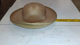 Vintage Mr John Classic NY Paris Gold Straw Wide Brim Hat Saks Box