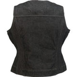 Icon Women's Contra3 Womens Denim Vest riding aparel Large White Streeet Sport