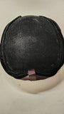 Vintage Black Velvet Brimless Chauffeur Cap Toque Style Costume Hat 10 Inch '60s