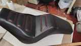 CC Rider 2-Up Step Up Seat Red Stitch Fit Harley Softail Street Bob FXBB FXST