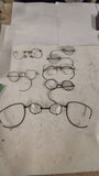 Antique Vintage Wire Rim Spectacles Eyeglasses Lot Pince-Nez 4-Lens Railway