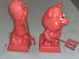 Lot of 2 Vtg W&R Berries Co Red Devil Plastic Figurines Horny Wicked 1971 1972 6