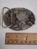 Vtg 1983 Siskiyou Pewter Unicorn Belt Buckle Enamel Celestial Moon Stars T-10