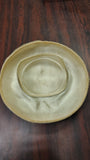 Vintage 1950s Beige Satin Half Hat Velvet Trim Bridal Cocktail Fascinator