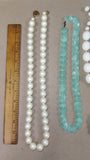 Vtg Costume Jewelry Lot Lucite Moonglow Faux Pearl Necklace Brooch Earring 12pc