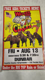 Vintage Walker Bros Circus Poster Fayette County Fairgrounds Dunbar PA 22x14