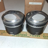 Mid-USA 62156 Moly Piston Set STD 3-7/16 Bore Harley 74 CI 8.5:1 Shovelhead Pan