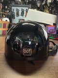 Daytona Half Shell Motorcycle Skull Cap Helmet HI GLOSS BLACK MEDIUM