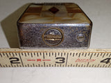 Vtg 1950s Mother Pearl Mosaic Lift Arm Lighter Red Diamond Inlay Japan Art Deco